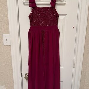 Speechless Burgundy Sequin Kids Dress